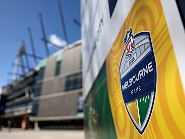 nfl melbourne Signage is seen outside of the Melbourne Cricket Ground in Melbourne on September 9, 2026.