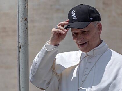 VATICAN CITY, VATICAN - 2025/06/11: Pope Leo XIV wears a Chicago White Sox baseball team c