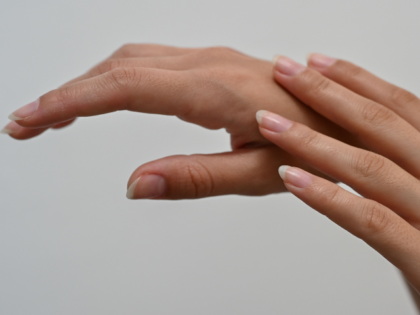 woman's hands - bare fingernails