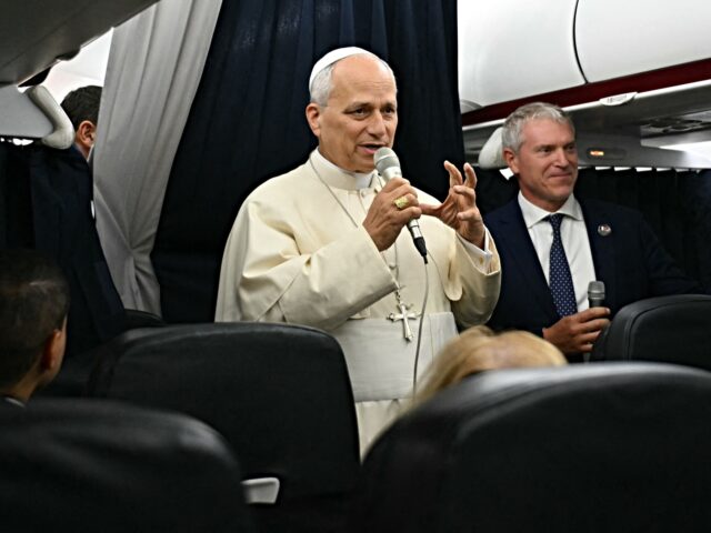 pope leo artificial intelligence Pope Leo XIV gives a press conference with accredited journalists on the return flight fro
