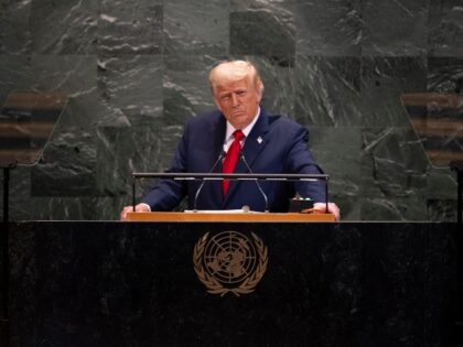 President Donald Trump delivers remarks to the 80th session of the United Nations General