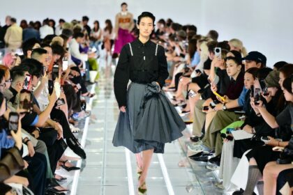 Miuccia Prada and Raf Simons reconstructed the skirt for their Spring-Summer 2027 runway s