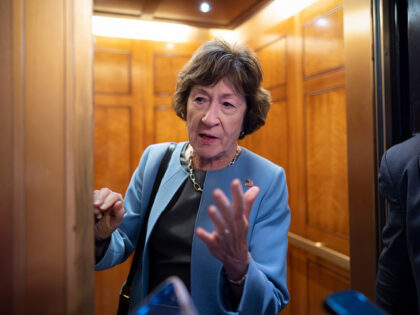 Sen. Susan Collins, R-Maine, responds to reporters about the confirmation hearing for Heid