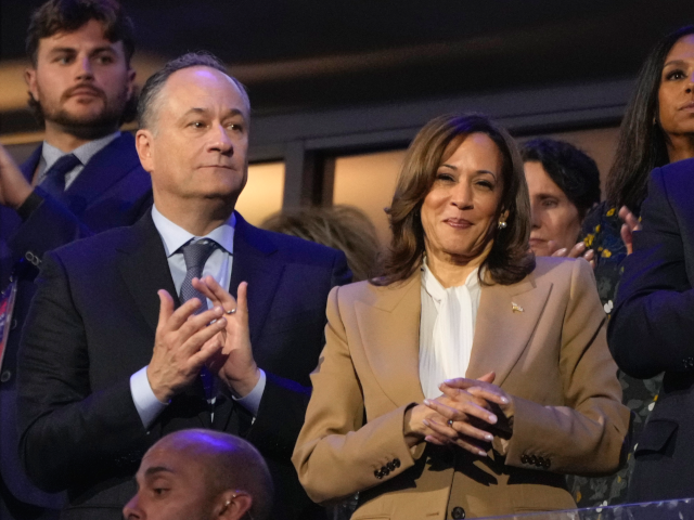 Democratic presidential nominee Vice President Kamala Harris, second gentleman Doug Emhoff