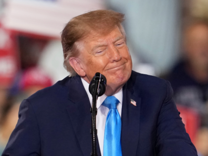President Donald Trump speaks during a campaign rally at Truist Arena, Saturday, Oct. 17,