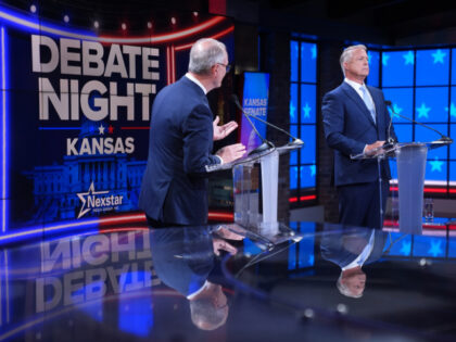 Republican Sen. Roger Marshall, right, and Democratic nominee for U.S. Senate Adam Hamilto