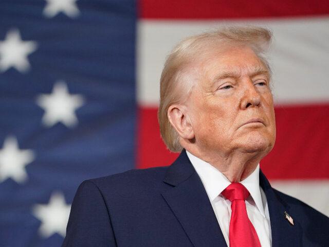 U.S. President Donald Trump speaks during a visit to the Fort Bragg U.S. Army base on Febr