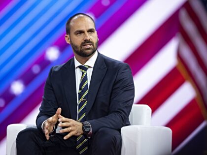 Congressman Eduardo Bolsonaro speaks during the Conservative Political Action Conference (