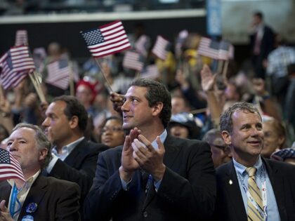 UNITED STATES - September 4 : Rep. Tim Ryan, D-Ohio center, and Sherrod Brown, D-OH., to t