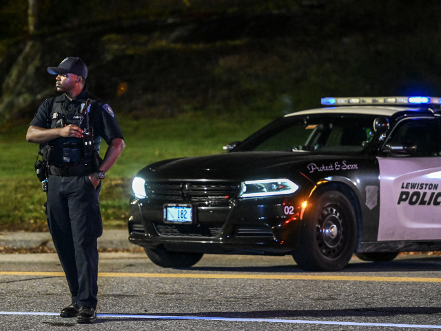 MAINE, UNITED STATES - OCTOBER 26: Police officers close the road as they patrol around th