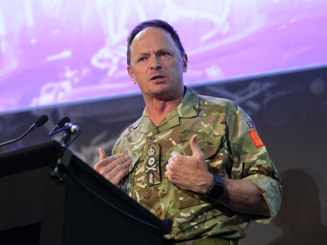 Chief of the General Staff, General Sir Roland Walker, delivers a speech to the Royal Unit