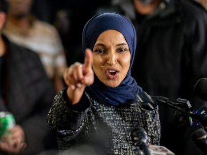 MINNEAPOLIS, MINNESOTA - JANUARY 28: Rep. Ilhan Omar (D-MN) speaks during a press conferen