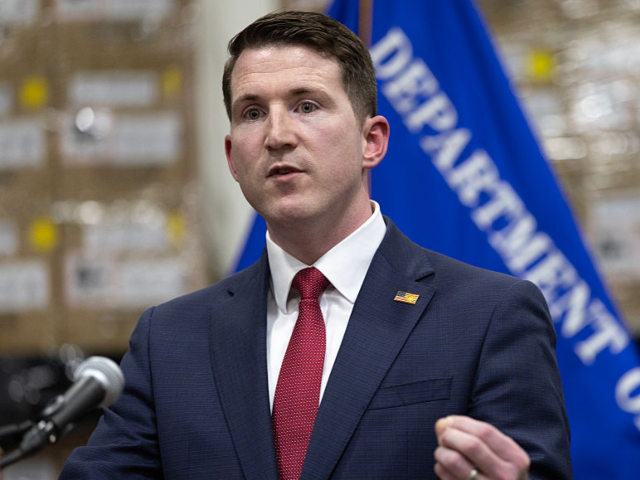 BENSENVILLE, ILLINOIS - JULY 14: Assistant Attorney General Colin McDonald holds a press c