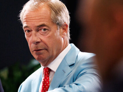 BIRMINGHAM, ENGLAND - SEPTEMBER 05: Reform UK Party Leader Nigel Farage conducts interview