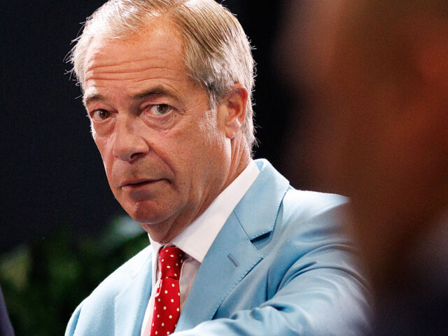 BIRMINGHAM, ENGLAND - SEPTEMBER 05: Reform UK Party Leader Nigel Farage conducts interview