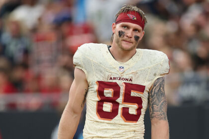 GLENDALE, ARIZONA - SEPTEMBER 20: Trey McBride #85 of the Arizona Cardinals during the NFL