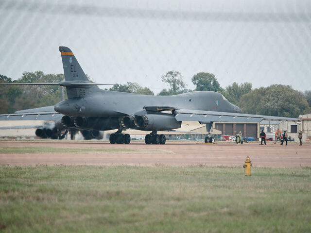 RETRANSMITTED CORRECTING DATE A US Air Force Rockwell B-1 Lancer bomber at RAF Fairford in