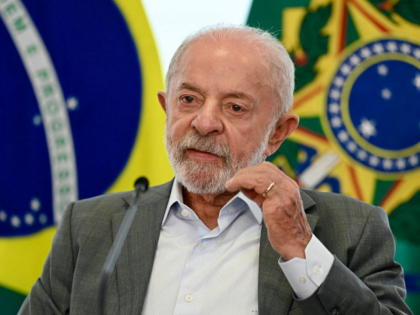 Brazil's President and re-election candidate Luiz Inacio Lula da Silva speaks during the s