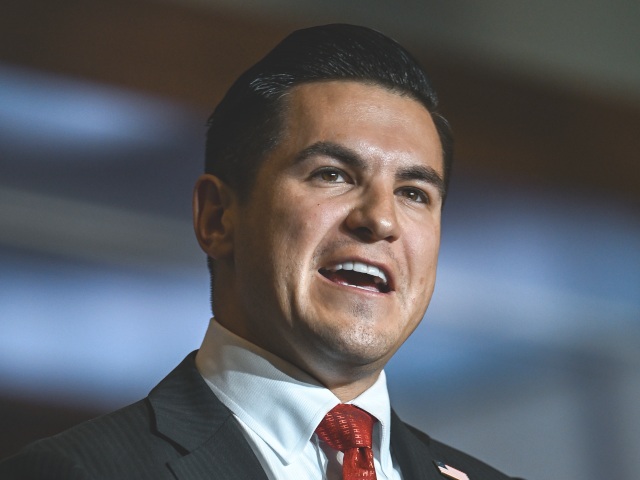 HARLINGEN, TEXAS - SEPTEMBER 30: Republican congressional candidate Eric Flores, running f