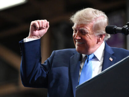President Trump Attends Rally In Ohio For Republican Midterm Candidates VANDALIA, OHIO - OCTOBER 03: U.S. President Donald Trump speaks on stage at the Butler-Van