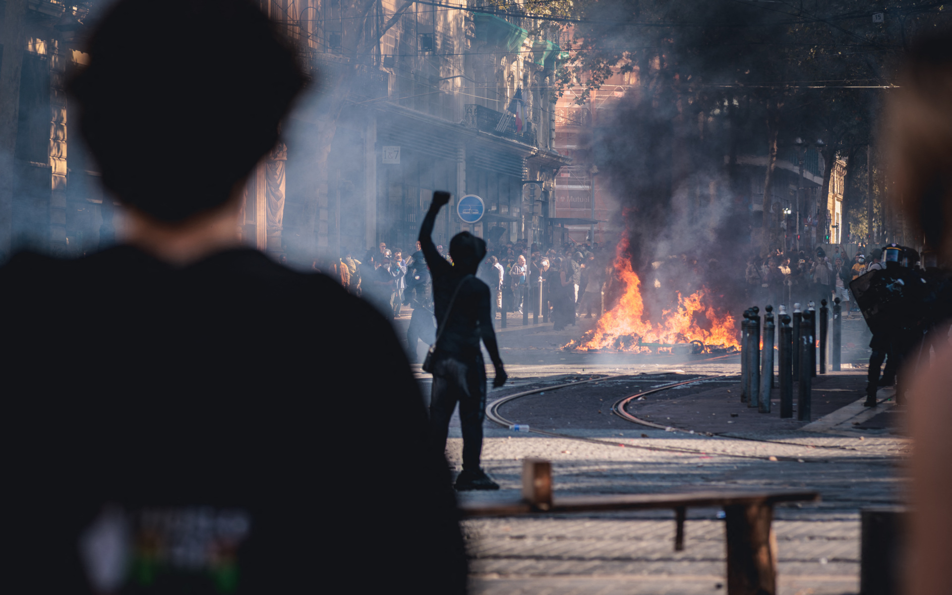 Demonstrators take part in a social mobilization in Marseille France on October 17, 2026.The protest brings together different groups expressing their opposition to rising living costs social inequalities and the deterioration of public services. (Photo by Isis Mecheraf / Hans Lucas / AFP via Getty Images)