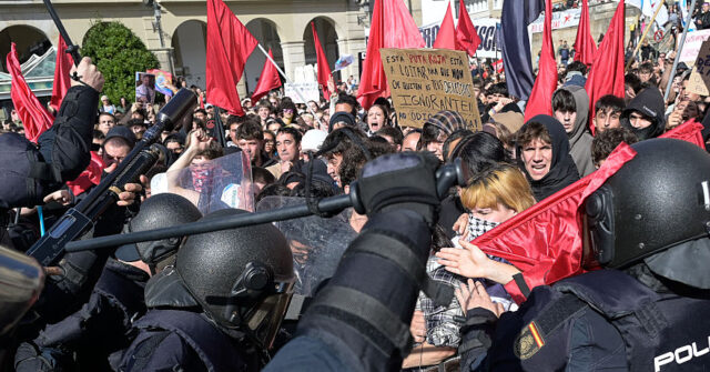 Watch: Spanish Far-Left Rioters Try to Crash VOX Party Rally in A Coruna, Stage Night of Chaos