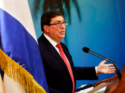 HAVANA, CUBA - OCTOBER 03: Cubas Foreign Minister Bruno Rodriguez gestures during a press