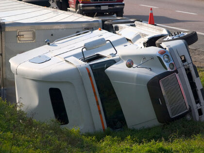 overturned truck rollover