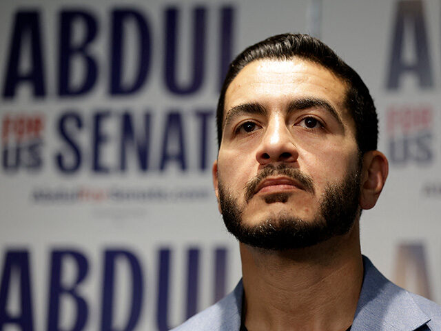 US Democratic Senate candidate from Michigan Abdul El-Sayed speaks with reporters during a