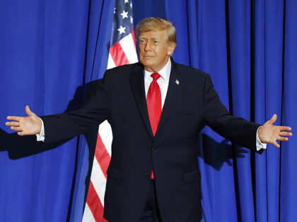U.S. President Donald Trump gestures as he arrives to speak at a campaign rally with Oklah
