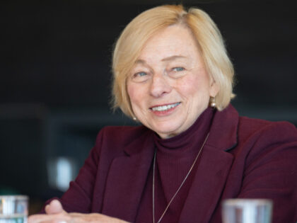 Janet Mills, governor of Maine and Democratic US Senate candidate, during a roundtable dis