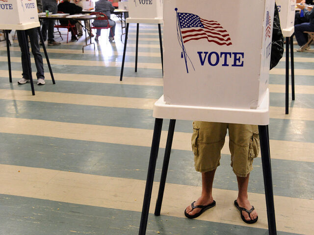 Joseph Gallegos, age 21, voted for the first time in his life at the polling station locat