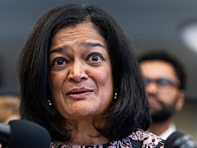 Jayapal responds WASHINGTON, DC - SEPTEMBER 02: U.S. Rep. Pramila Jayapal (D-WA) speaks during a press conf