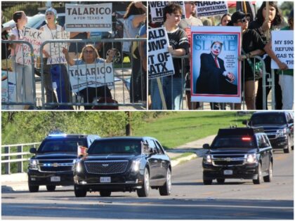 San Antonio Democrats and Socialists 'Welcome' Trump with Twin Protests Outside Rally (Ran