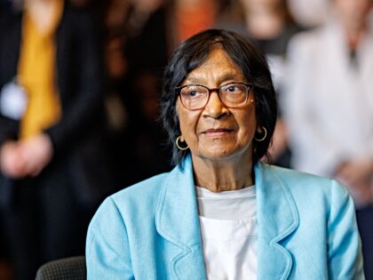 09 October 2026, Bavaria, Nuremberg: South African lawyer Navanethem "Navi" Pillay sits at