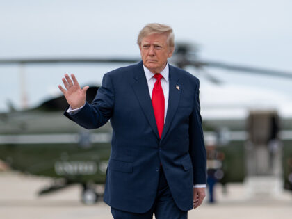 President Donald J. Trump disembarks Marine One at Joint Base Andrews, Maryland on Saturda