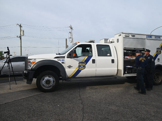 A Philadelphia Police vehicle is seen at the scene of a fatal shooting in the 6400 block o