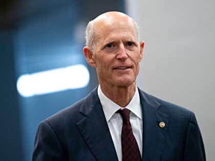 Senator Rick Scott, a Republican from Florida, in the Senate Subway during a vote at the U