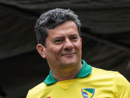 Senator Sergio Moro during an Independence Day campaign rally supporting Flavio Bolsonaro,