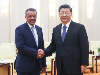 Tedros Adhanom Ghebreyesus and Xi Jinping
