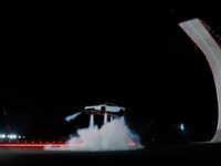 Musk Unveils Flying Tesla Roadster at SpaceX Texas Site