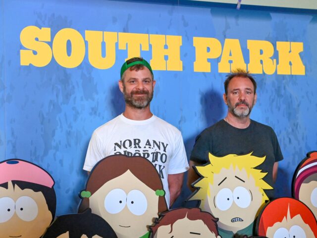 SAN DIEGO, CALIFORNIA - JULY 24: (L-R) Matt Stone and Trey Parker attend Paramount+’s So