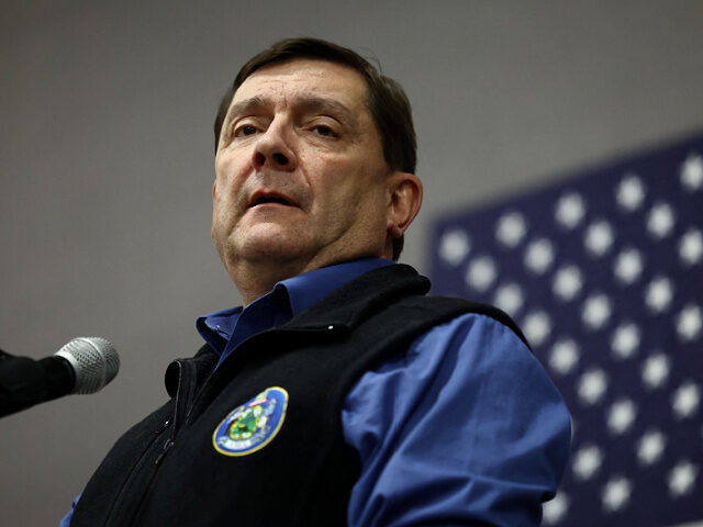 Troy-Jackson-Biddeford-Maine-October11-2026-getty Democratic candidate for the US Senate Troy Jackson speaks during a campaign rally in Bidd