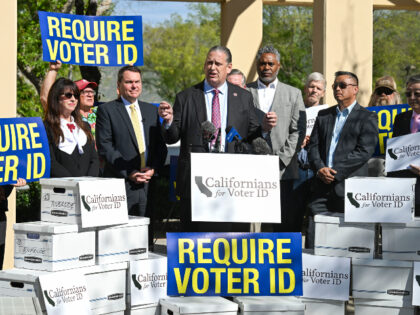 Sen. Tony Strickland speaks at the Riverside County Registrar of Voters on Monday, March 2