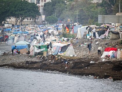 CEUTA, SPAIN - SEPTEMBER 28: Migrants remain in the makeshift settlements on El Trampolin