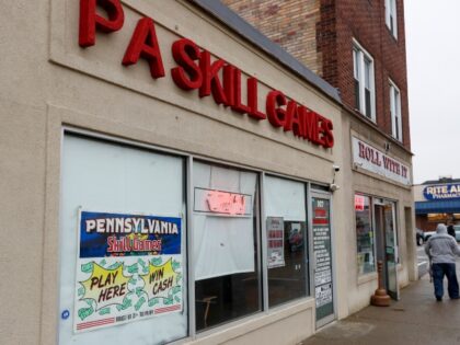 In this photo from Jan. 10, 2020, a Pennsylvania Skill games storefront is open in Ambridg