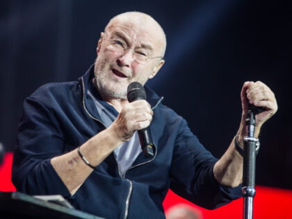 05 June 2019, Baden-Wuerttemberg, Stuttgart: Singer Phil Collins sits on stage and sings.