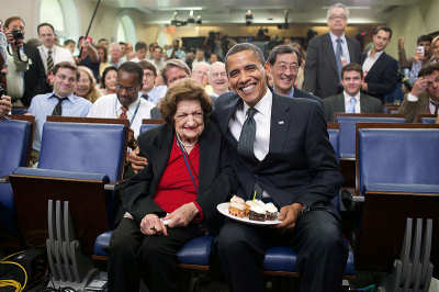 Helen Thomas and Jan Schakowsky