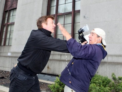 Baldwin Manhandles Media Day 2: Runs Over Reporter's Foot with Bike