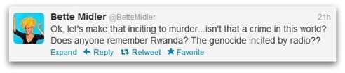 Midler Rwanda tweet